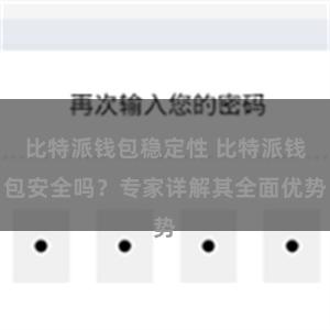 比特派钱包稳定性 比特派钱包安全吗？专家详解其全面优势