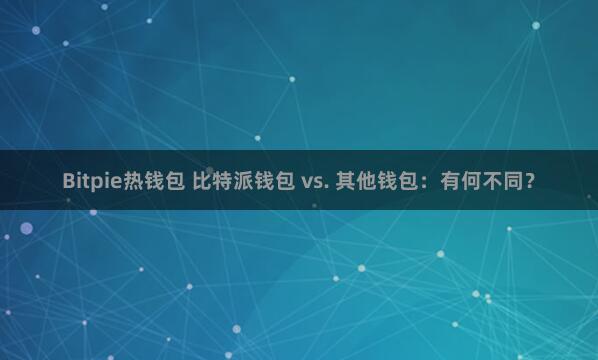 Bitpie热钱包 比特派钱包 vs. 其他钱包：有何不同？